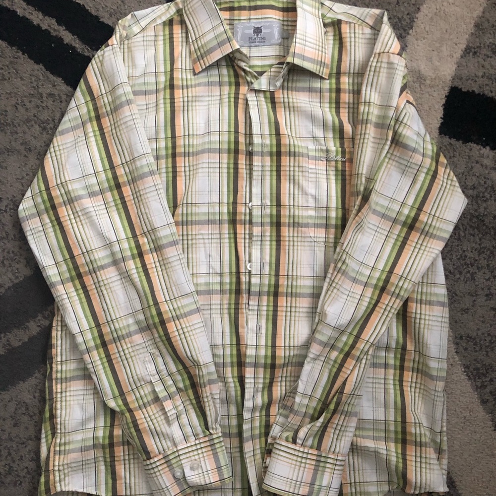 Plaintree Men’s Long Sleeve Plaid Button-Up Shirt - Green/Beige